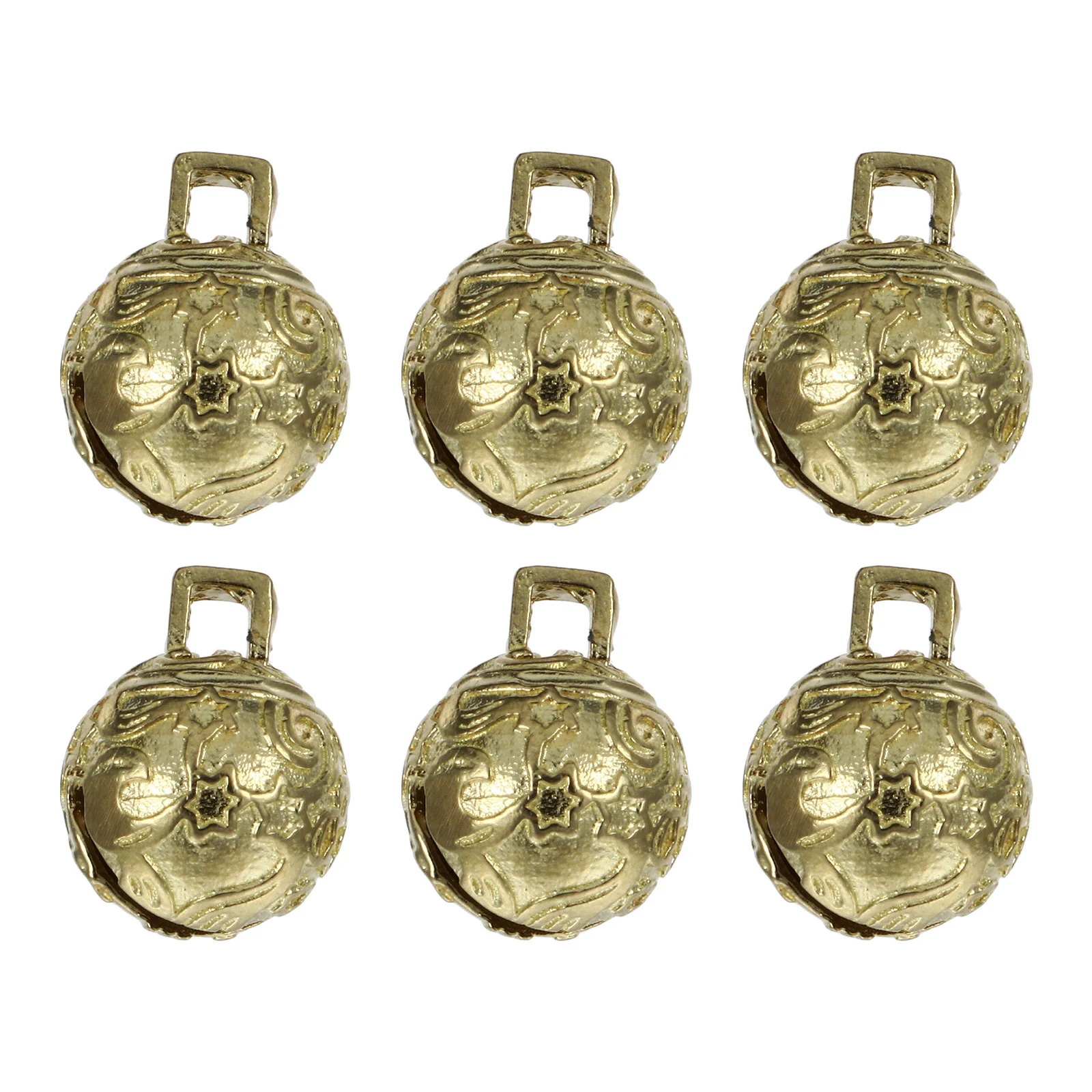 6 Pcs Small Brass Bell Copper Bells Pendant DIY Christmas Tree Decorations Pet Accessories Crafts Party Supplies