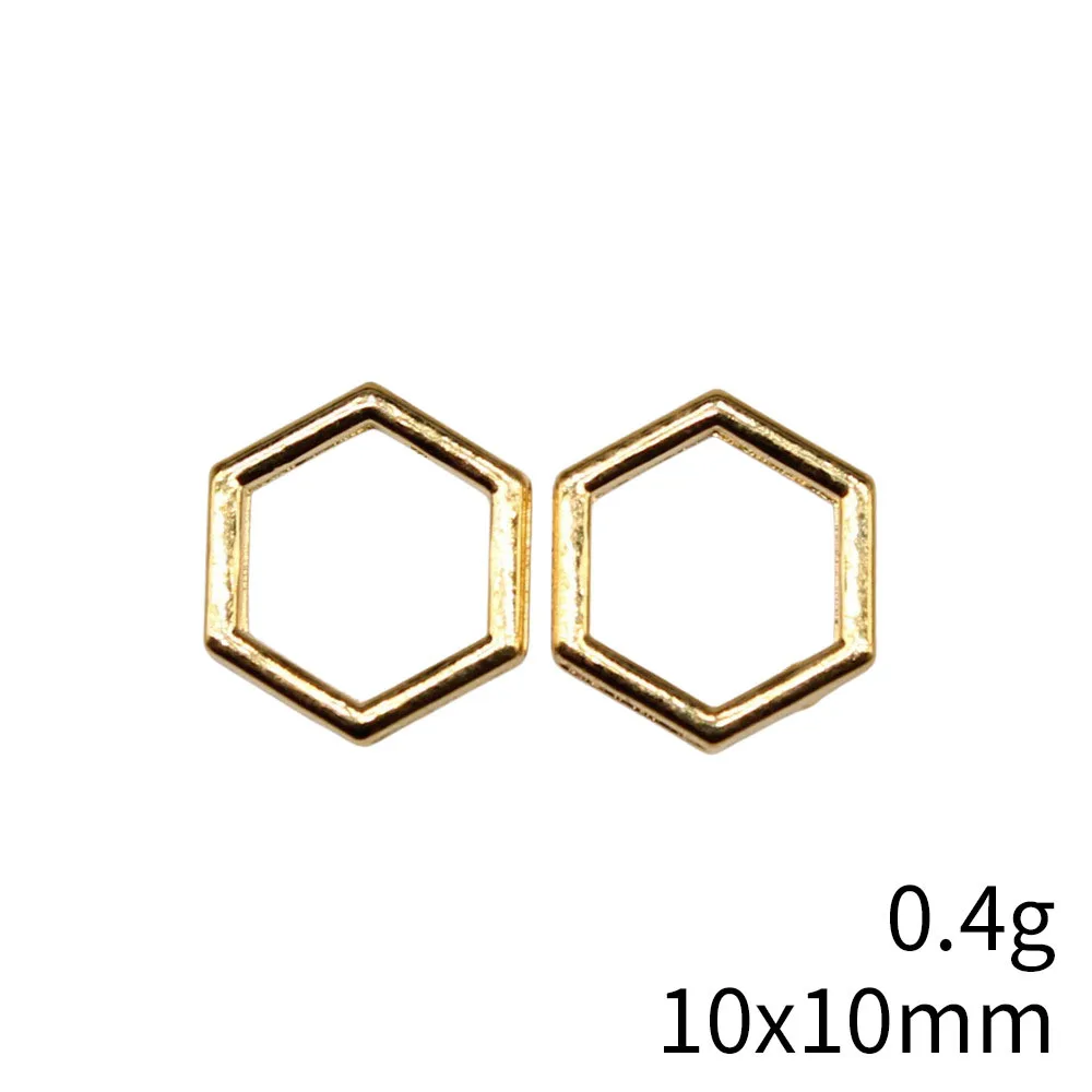 40pcs 10x10mm 2 Colors Antique Silver Color Antique Gold Color Hexagonal Honeycomb Charms Jewelry Making Accessories