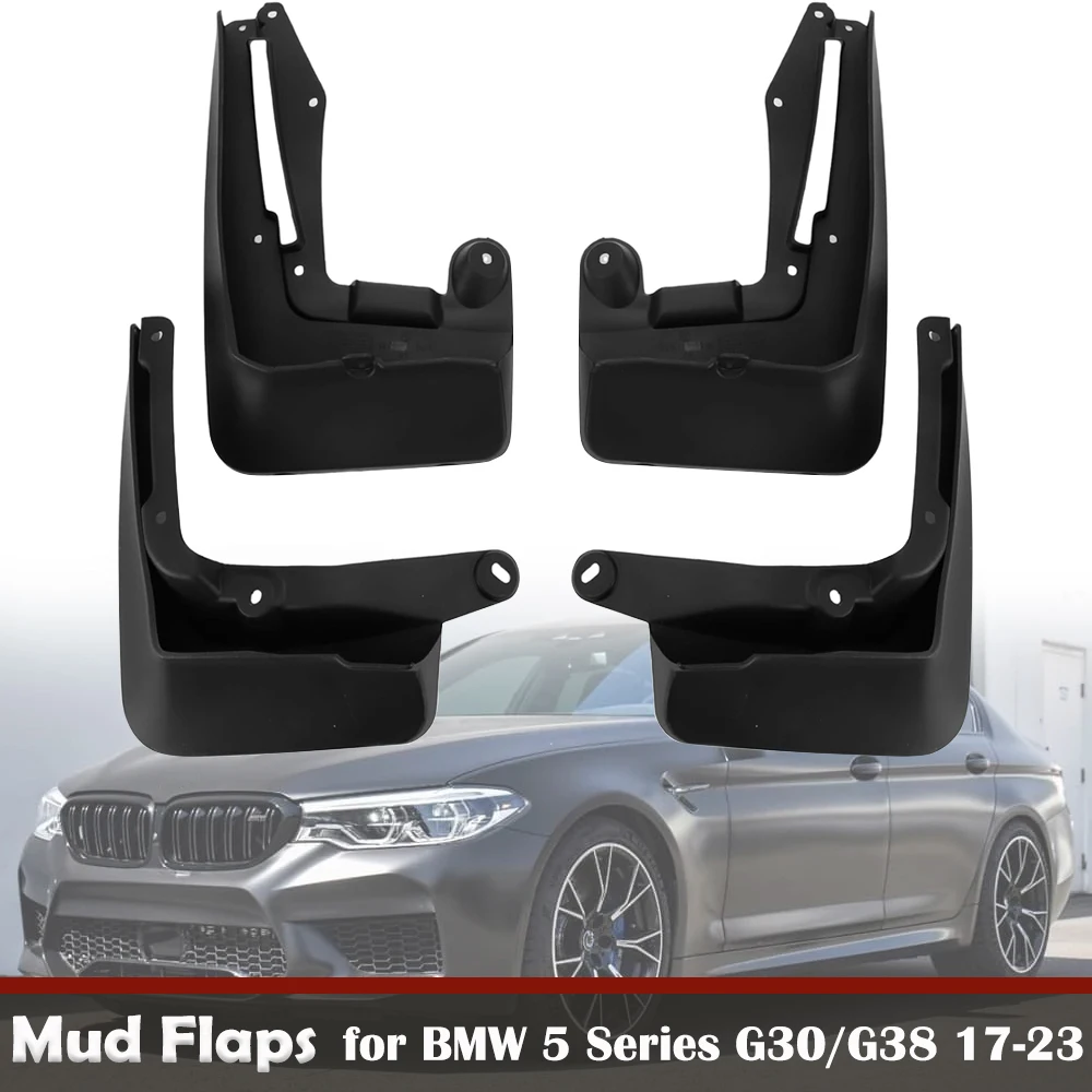 

4PCS Mudguard Fender Mudflap Splash Guards For BMW 5 Series G30 G31 Sedan Saloon Touring 2017-2023 High Quality PP TPE Mud Guard