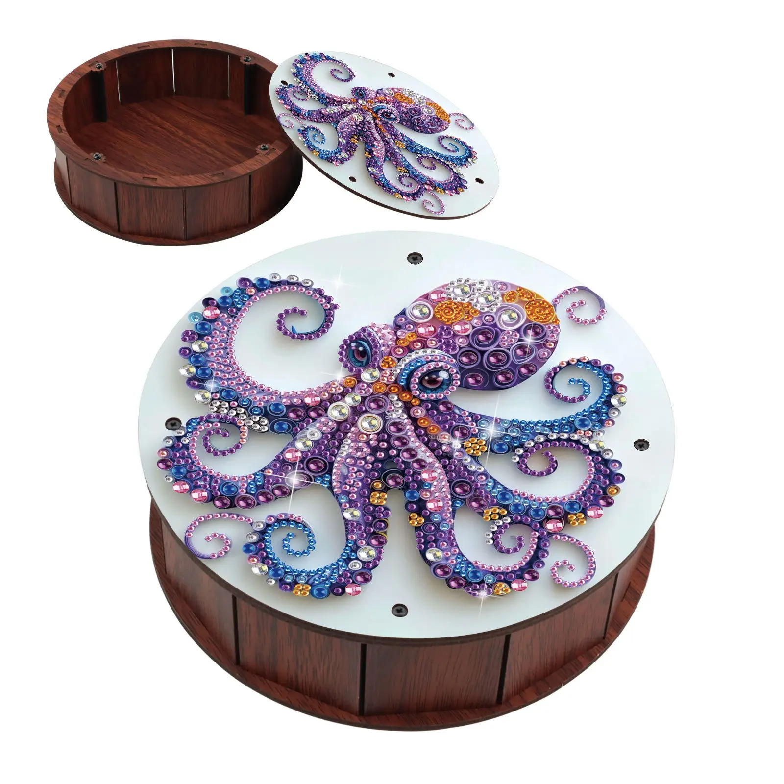 

DIY 5D Diamond Painting Storage Box Wooden Special-Shaped Cartoon Sticker Organizer for Crafts And Accessories
