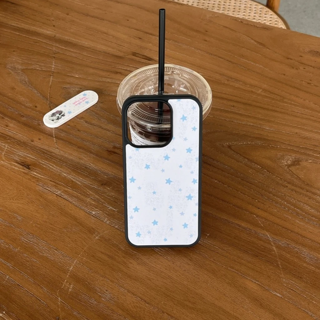 Étoiles bleues fraîches points circulaires amusant mignon chiot pansement télescopique avec support housse pour iPhone 17 16 15 14 13 Pro Max Air
