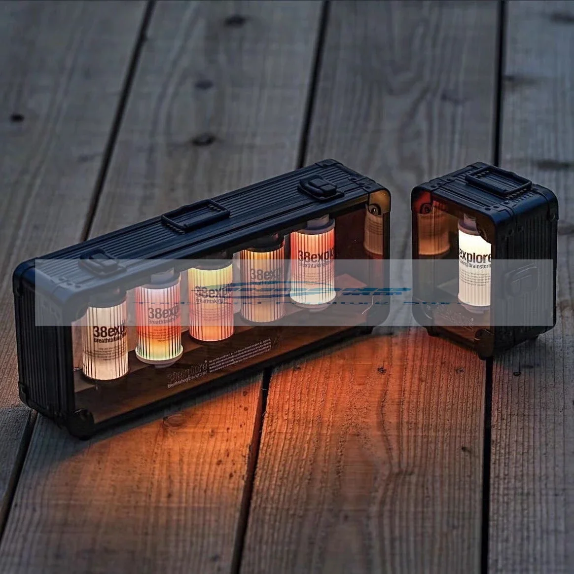 

Outdoor 38explore joint kt aluminum alloy transparent outdoor storage box stylized camp lamp blackened