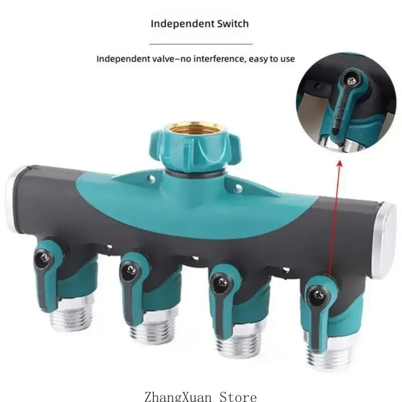 Praktischer 4-Wege-Wasserhahnteiler aus Metall für die Rasenpflege 3XUF – Detail 10