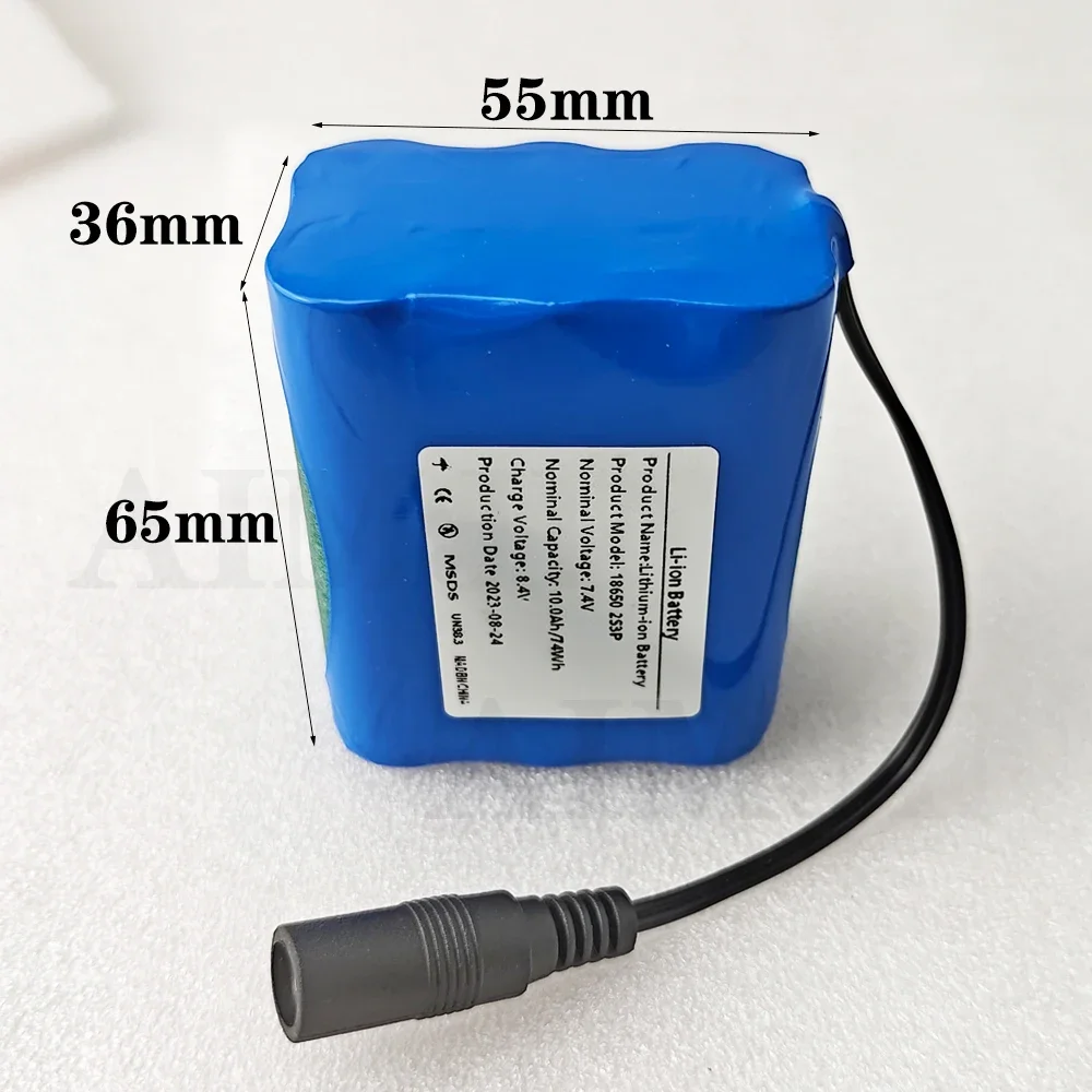 NEW  emergency DIY 18650 lithium battery pack 2S3P 7.4V 10AH fishing LED light Bluetooth speaker medical equipment