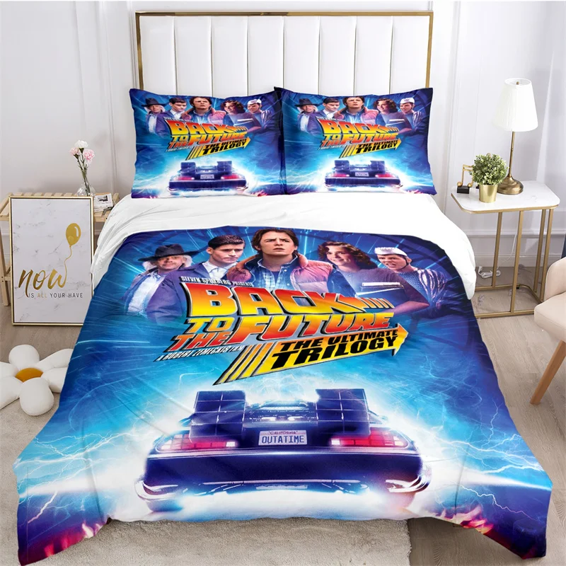 Back To The Future Pattern All Season Duvet Cover Bedding Comforter set Soft Quilt Cover and Pillowcases SingleDouble/Queen/King