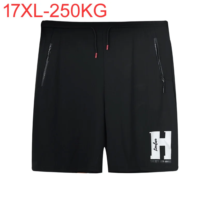 Summer Solid men's quick-drying Letter five-point shorts plus size casual sports tide 190xl 16xl short pants men 17XL 275KG