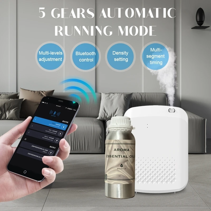 Smart Aroma Diffuser Hotels Fragrance Diffuser Coverage 500m³ Electric Smell For Home Bluetooth Control Essential Oils Diffuser