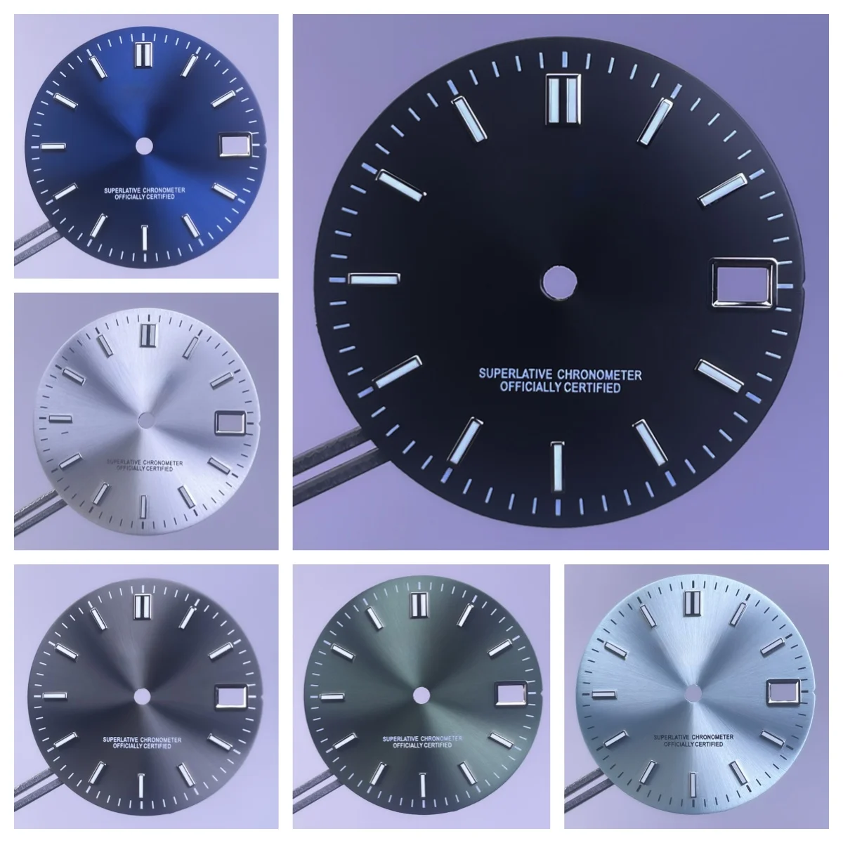 

28.5mm S Logo Sunburst Dial Fit NH35/NH36/4R Japanese Movement Green Luminous Suitable For NH35N/H36 NH35 Watch Dial