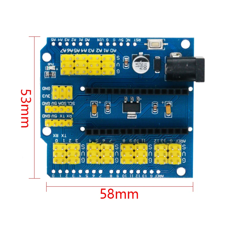 NANO/O IO Ekspansi Sensor Perisai Modul untuk Arduino UNO R3 Nano V3.0 3.0 Controller Kompatibel Papan I2C PWM Antarmuka 3.3V