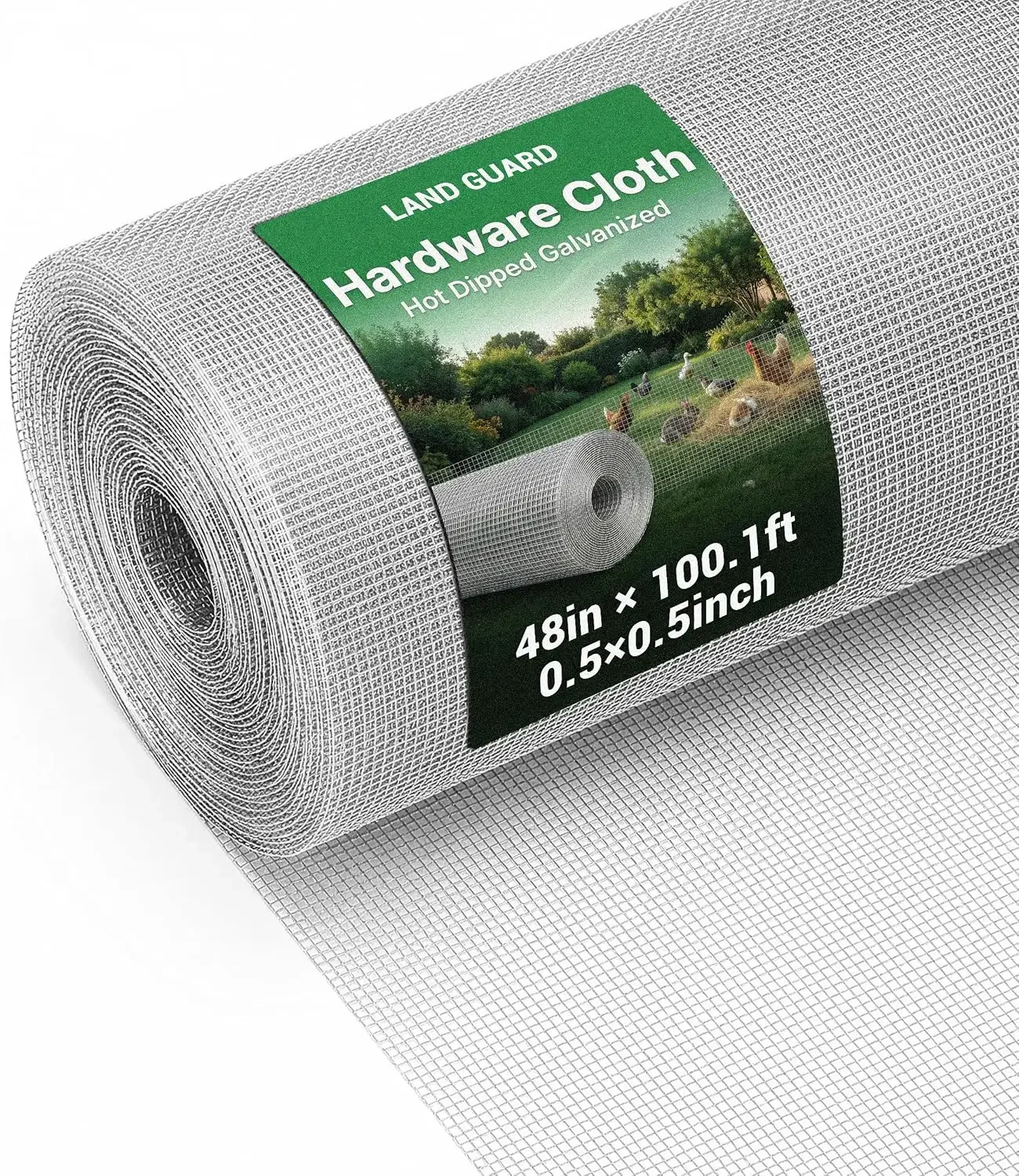 Hardware Cloth 1/2 Inch 48inx100.1ft 19 Gauge Square Chicken Wire Fence Mesh Roll Raised Garden Bed Plant Supports Poultry Netti