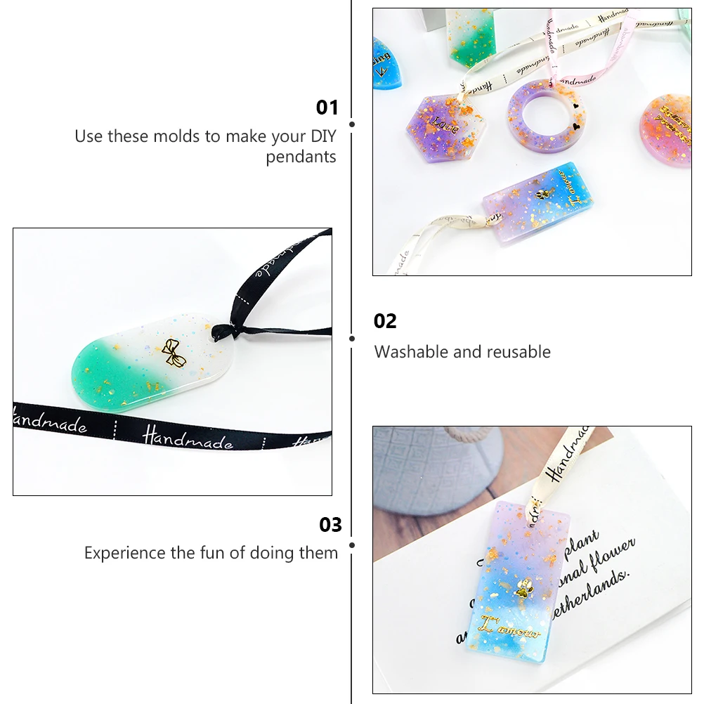 

1 Set Silicone Pendant Mold Diy Casting Molds Durable Epoxy Wax Flakes Key Chain Diy Art Mold Reusable Car Hanging Tools Wear