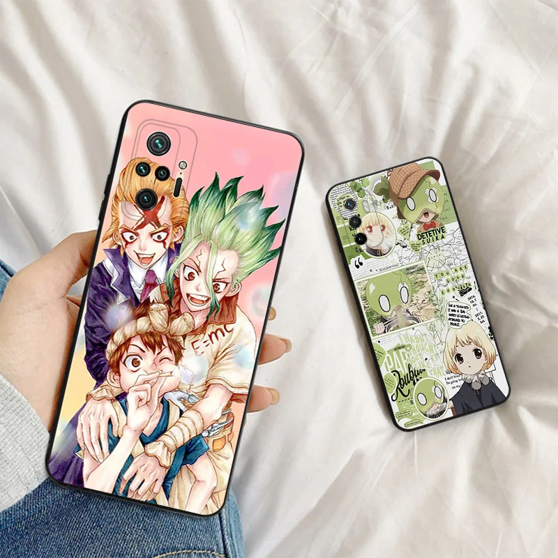 Ultra Thin Matte Silicone Phone Case For Xiaomi Poco X3 Pro X4 X5 C61 F3 F4 F5 C40 C50 C51 M5 M4 M3 Dr. STONE Anime Back Cover