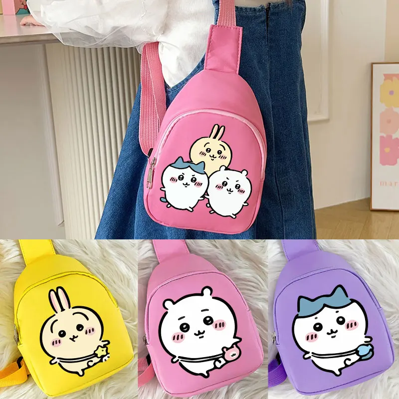 Crossbody Bag for Chiikawa‘s Cartoon Travel Backpack Usagi Hachiware Pink Yellow Purple Shoulder Bag Birthday Gift view 3