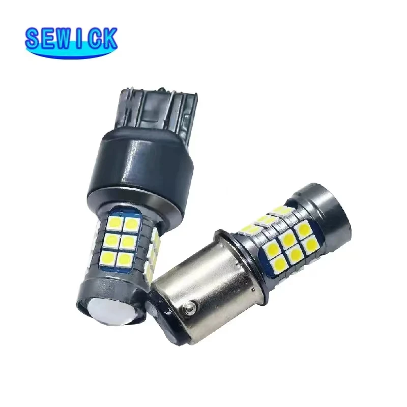 لمبة ليد t15 ، ba15s ، canbus ، 27smd ، p21w ، ضوء الفرامل ، أبيض ، أصفر ، أحمر ، 12 فولت ، 1200lm