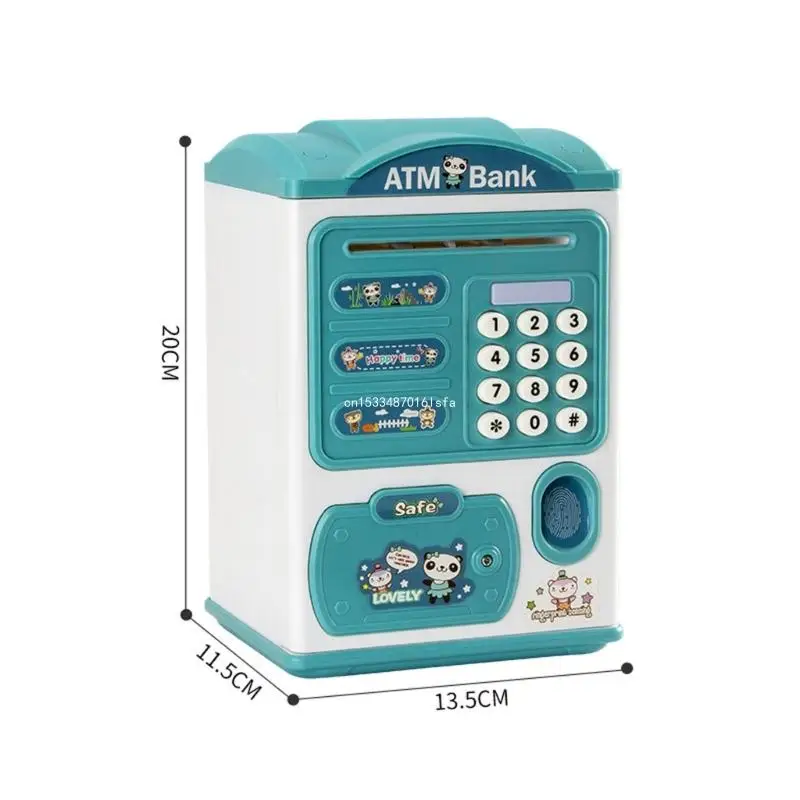 Kids Money Electronic Piggy Cash Coin ATM Saving for Boys Girls with Password Fingerprint Great Gift Toy Dropship