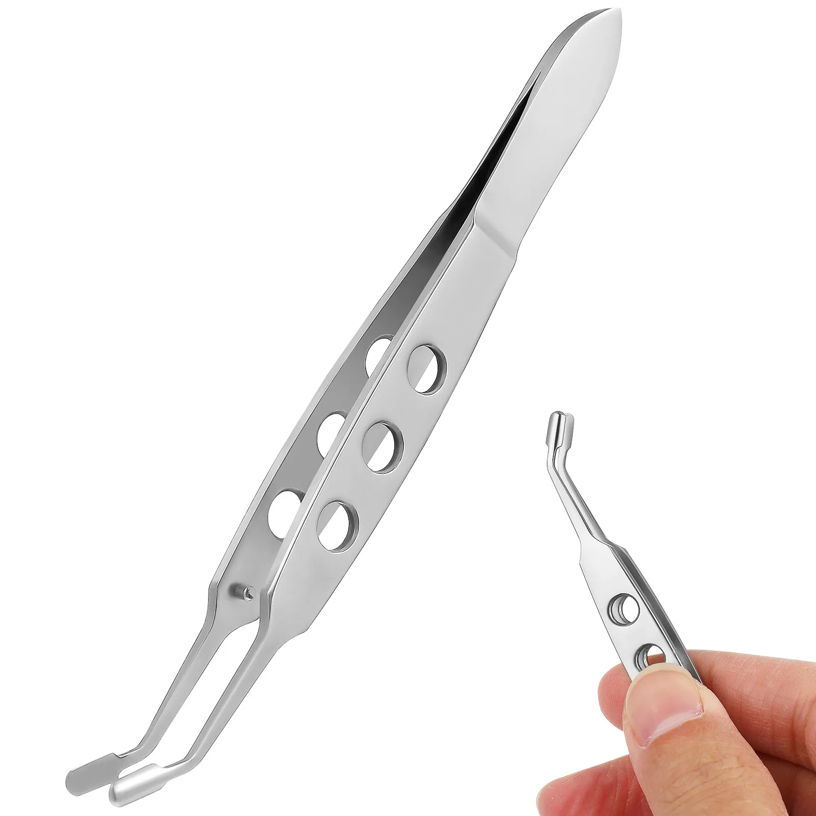 Meibomian Gland Eyelid Massage Tweezers Titanium Stainless Steel Rounded Tip Smooth Edge Safe Micro Eyelid Instrument
