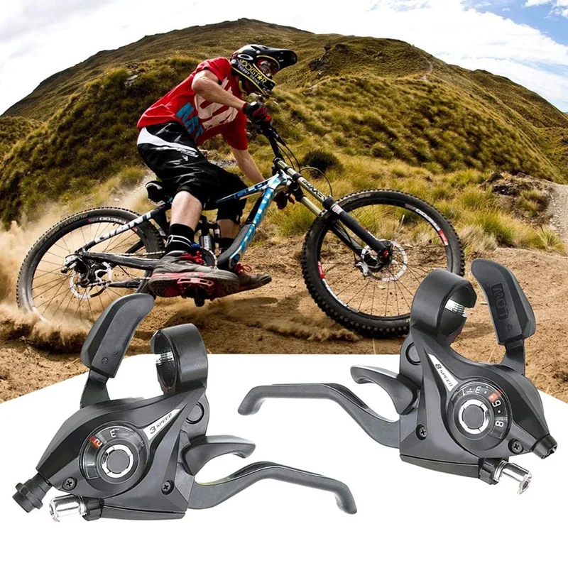 21-Speed Bike Derailleur and Shifter Set,Bicycle 3x7 Shift Levers with Brake, Cycling Disc Handle, Includes Shift Cable-ABHG