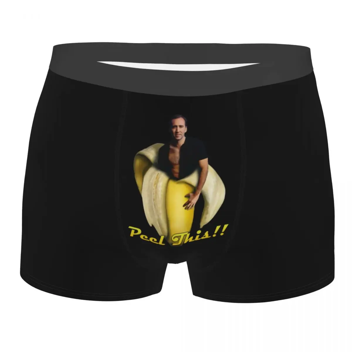 Custom Banana Nicolas Cage Underwear Men Breathable Funny Meme Boxer Briefs Shorts Panties Soft Sexy Underpants For Homme