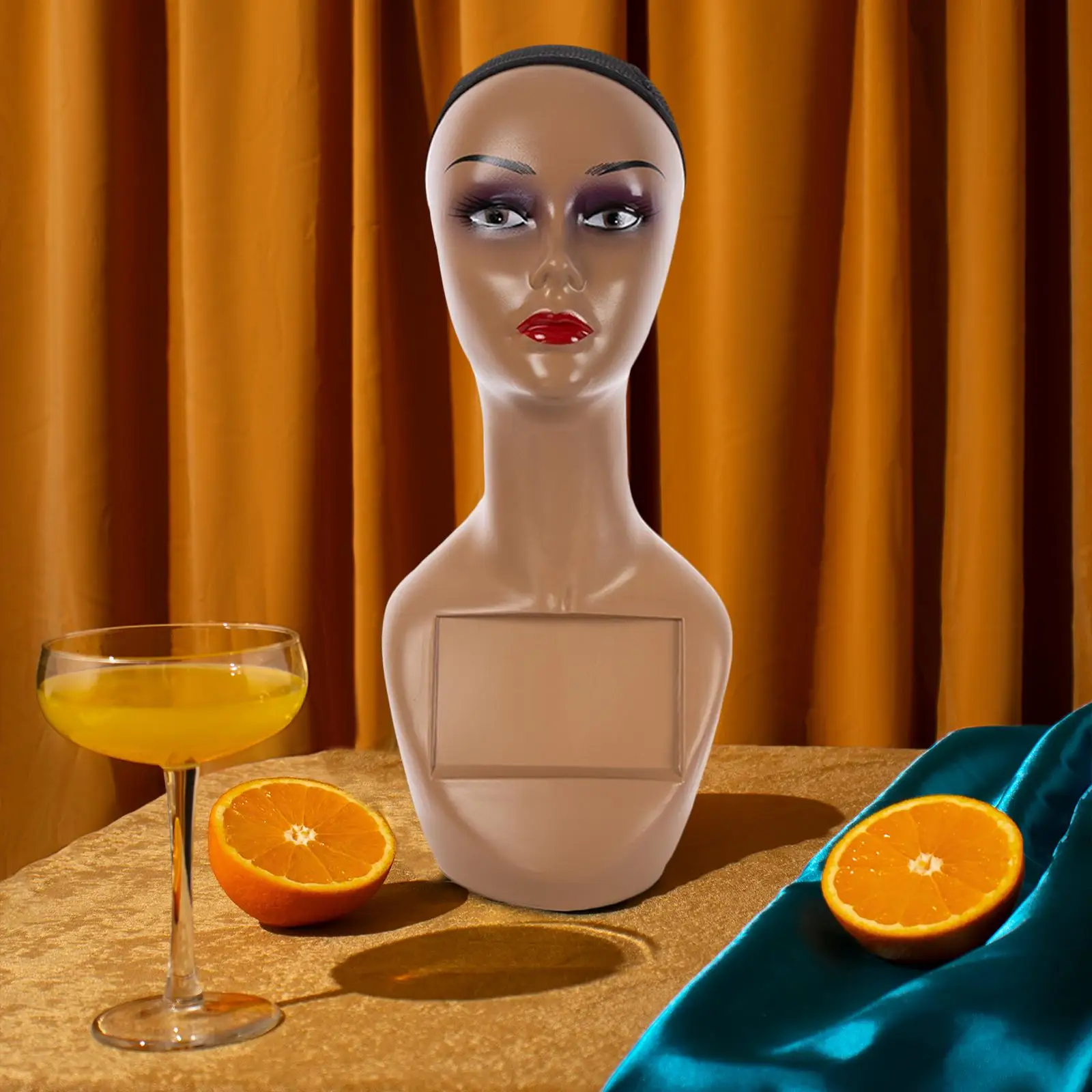 

Bald Mannequin Head Wig Holder Lightweight Smooth Professional Cosmetology Face Wig Display Model for Wig Necklaces Salon