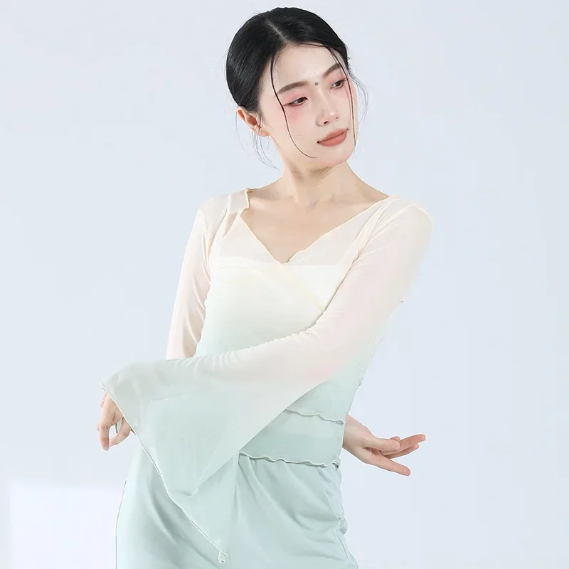 

Classical dance costume, women's top, gradually changing body charm, Chinese dance, ethnic dance training costume, art exam, tru