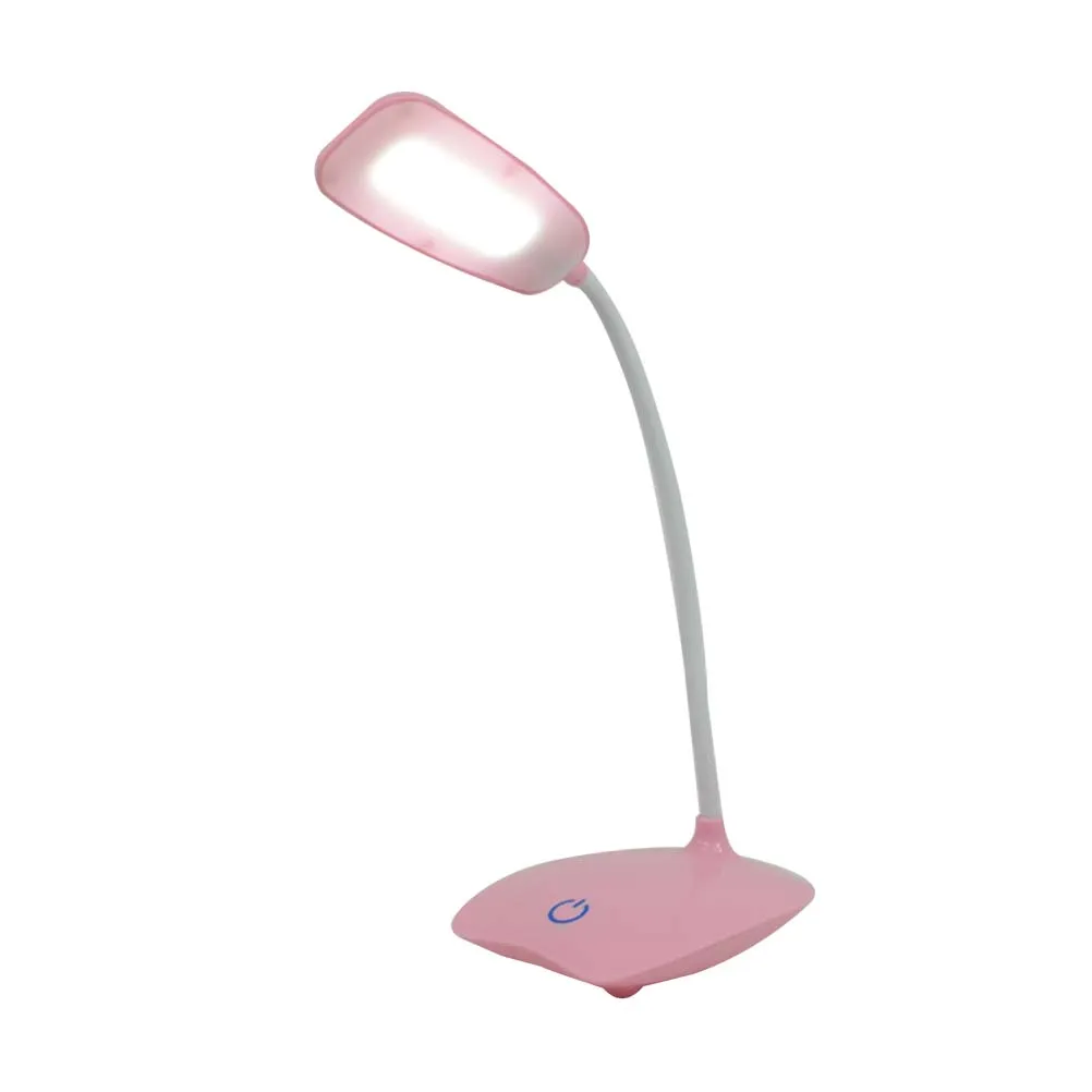 

1Pc Led TouchControlled Dimmable Desk Lamp Usb Rechargeable EyeProtection Table Light With Flexible Gooseneck For Bedside Pink