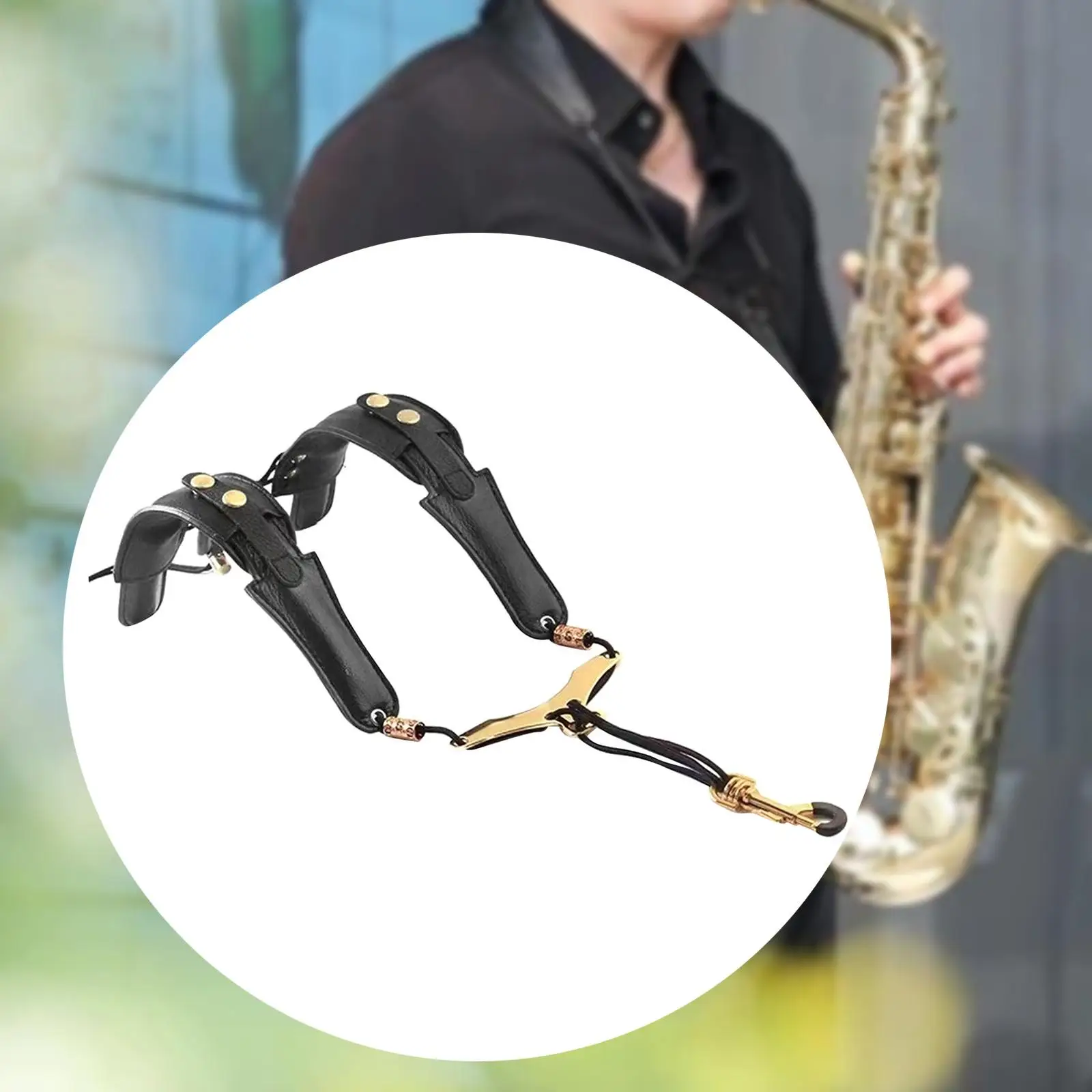 

Saxophone Double Shoulder PU Strap Neck Support Saxophone Spare Parts for Alto Tenor Sax Repair and Accessories