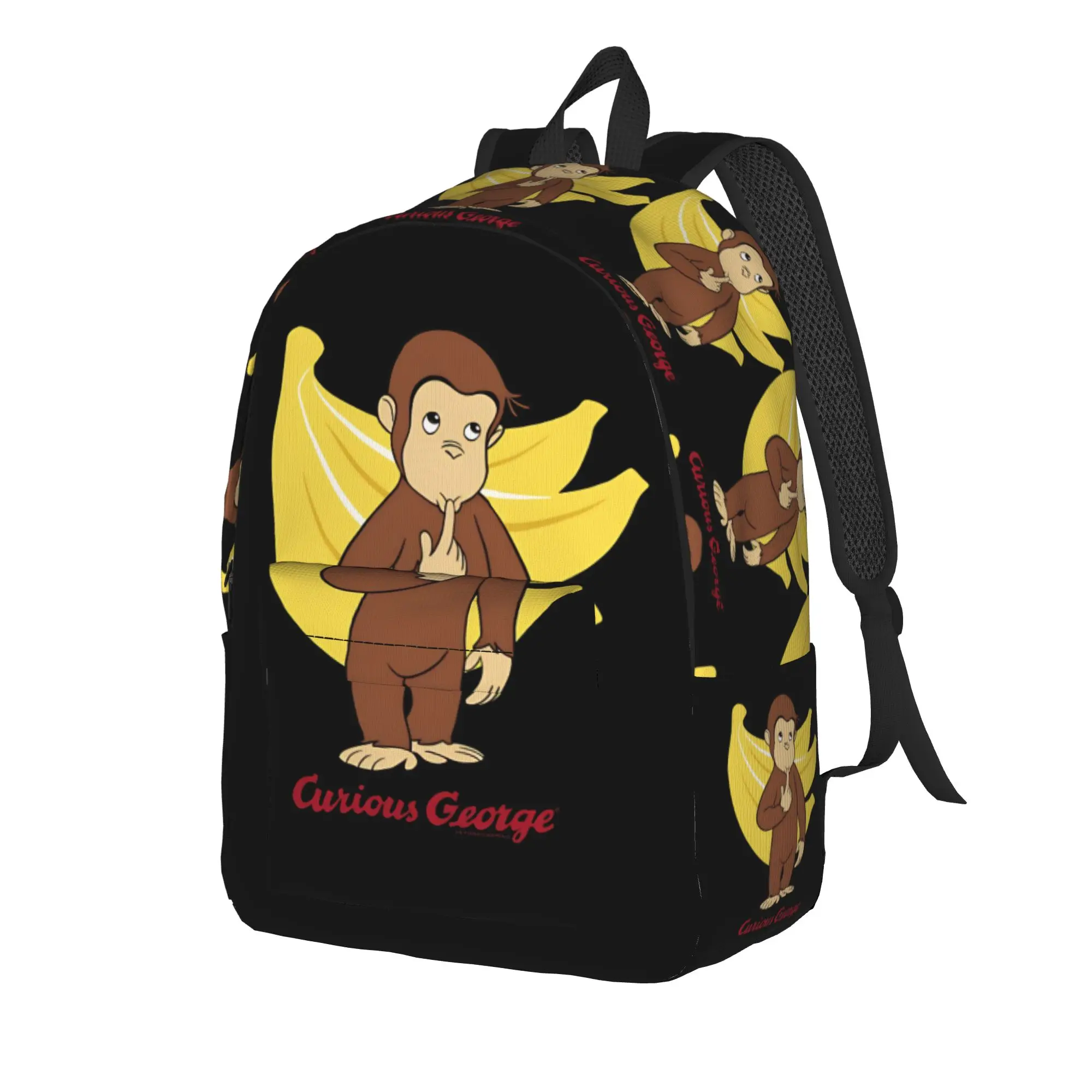Curious George Banana Bunch Logo Backpack Teen  Print Backpacks Polyester Kawaii School Bags Camping High Quality Rucksack