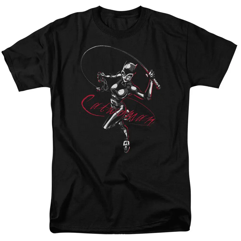 Catwomen Kitten With A Whip T Shirt Licensed Comic Book Black