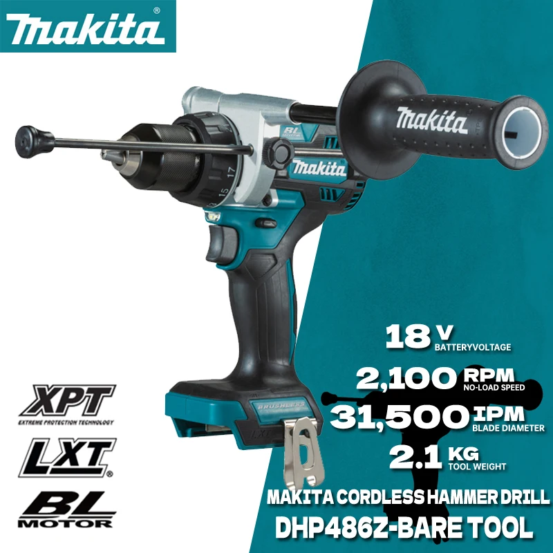 

MAKITA DHP486Z Cordless Driver Drill With Variable Speed 18V LXT Brushless Motor 125N.m High Torque Heavy Duty Driver DHP486