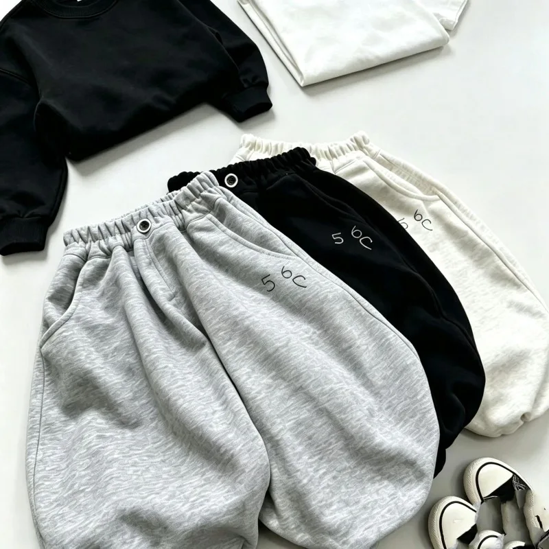 Bellbell Herbst-Jogginghose für Jungen, locker geschnitten, mit Buchstabenmuster, Kinder-Sport- und Freizeit-Hose, für Jungen im Alter von 2-10 Jahren, Teenager-Jungen, Hose mit elastischem Bund. – Detail 3