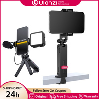 Ulanzi MA89 Phone Holder Mount with Clamp Dual Cold Shoes Desktop Phone Tripod for Iphone Xiaomi Samsung Smartphone Vlog Live