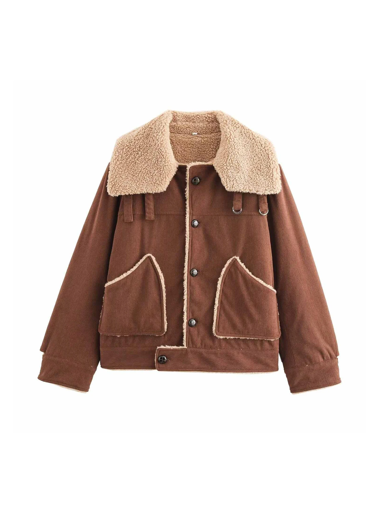 

Women Light Brown Autumn Jacket Coat Vintage Harajuku Aesthetic Long Sleeve Corduroy Jacket Outerwear 2000s Fashion Clothes 2025