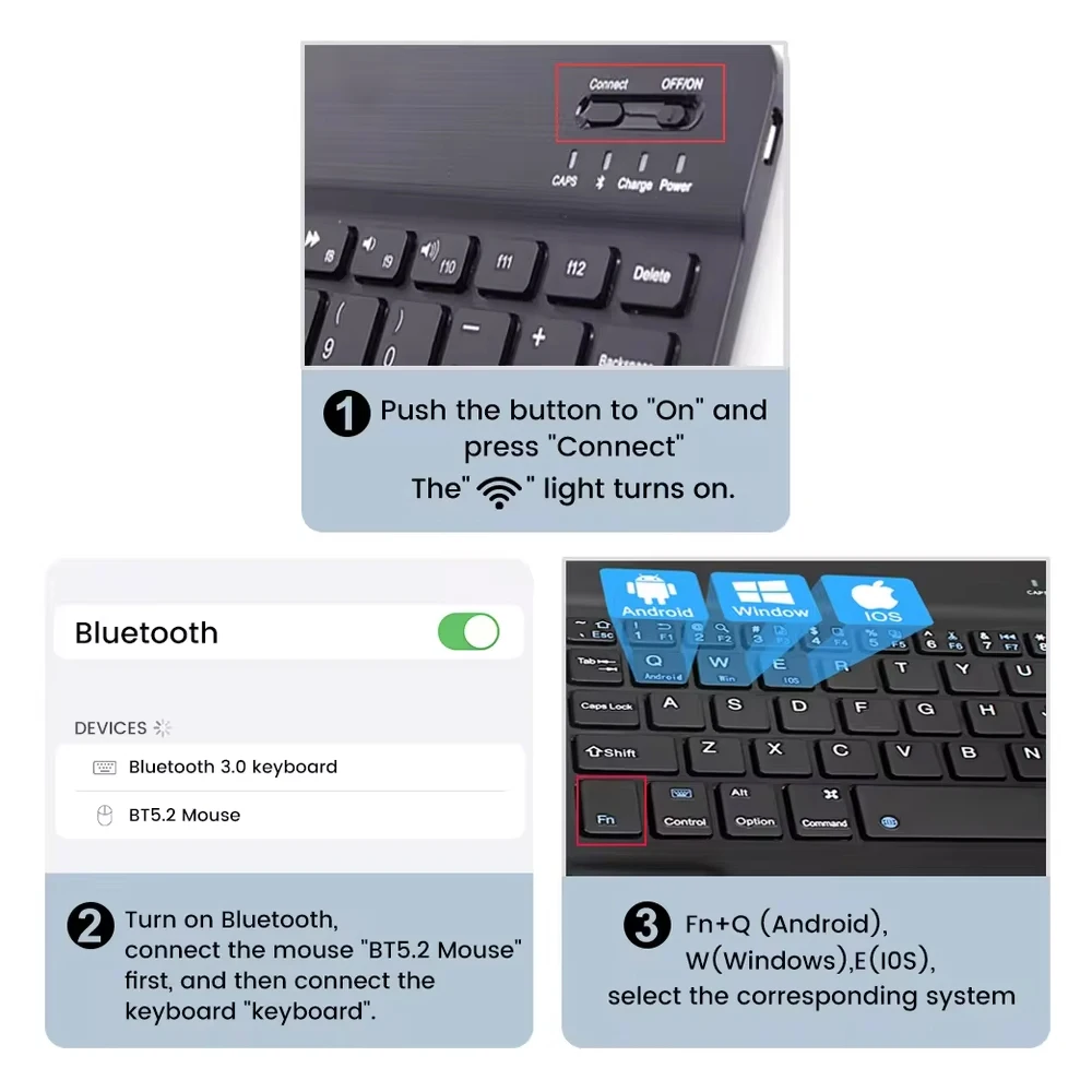Bluetooth Keyboard For Apple Samsung Xiaomi Tablet Mobile Phone, Computer, IPad Wireless Keyboard Mute Keyboard Design
