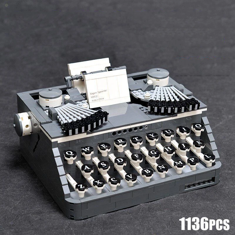1000+PCS Mini Vintage Typewriter Building Blocks High Difficulty Assembly Desktop Decoration Holiday Gift view 2