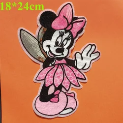 1 Piece Anime Cartoon Minnie Big Head DIY Clothes Patch Embroidery Iron Patch Clothes Hole Sticker Kids Clothing Patch Sticker