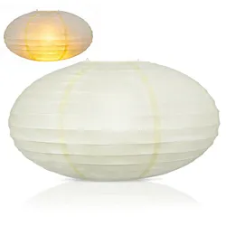 Oval Round Lamp Shade Rice Paper Pendant Lampshade 40Cm Chinese Japanese Style Hanging Chandelier Light Cover
