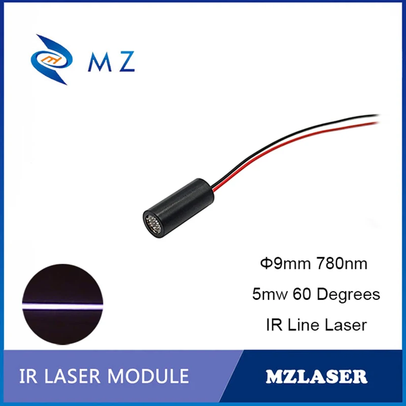 

IR Line Laser Module 9mm 780nm 5mw PMMA Lens Industrial Grade APC Drive CW Circuit Model