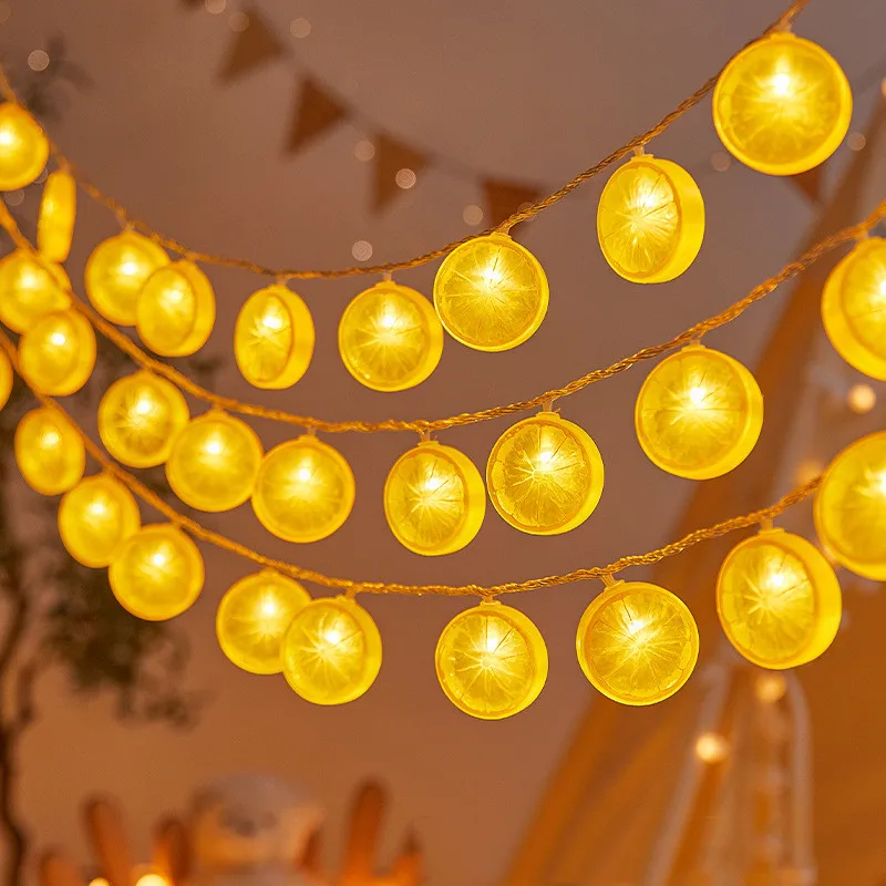 Luzes de Limão Interior para Decoração de Festa, Decoração Atmosférica, Luzes de Natal, Bateria, USB, Cortinas de Fadas, 10m, 80LED, Roma, 559