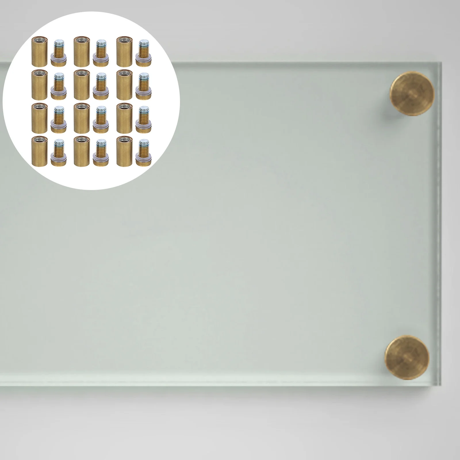 

12Pcs Advertising Screw Nails Stainless Steel Bright Surface Wall Standoff Mounts for Secure Display Board Installation