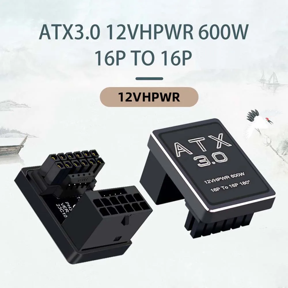 Xiwai ATX 16Pin 12VHPWR Power Modular Change direction Adapter 360 Degree Angled for 4080 5090TI Graphics Card