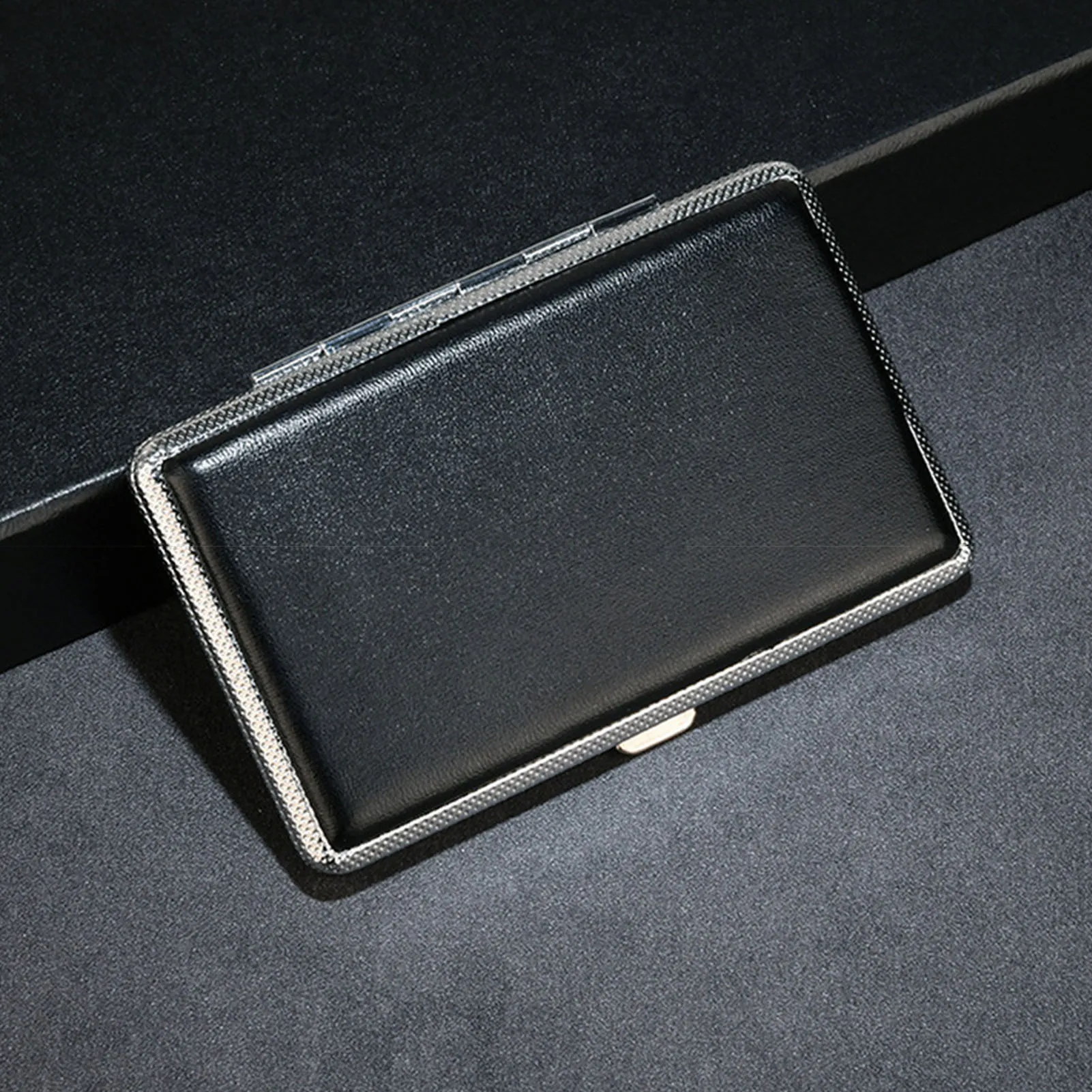 Metal PU Leather Cigarette Case Portable 20 Sticks Capacity Cigarette Holder for Men Women Smoking Accessories Box
