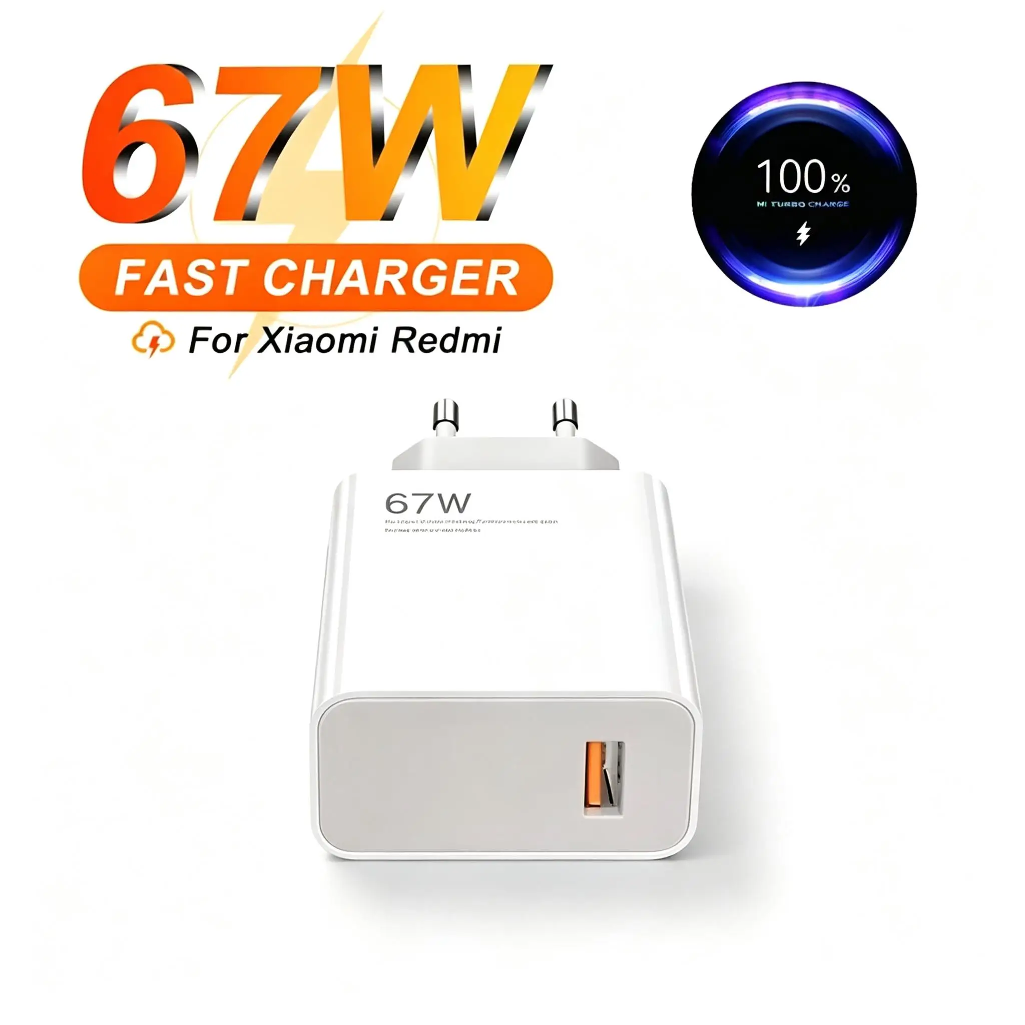 For Xiaomi 67W USB Charger Power Adapter Mi 12 11 6A POCO X5 X4 Pro Note 9 10 11 Charging