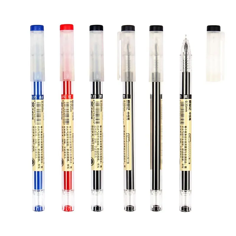 50+2Pcs/Set 0.35mm Red/Black/Blue Ink Gel Pens Set Refills Rod Gel Pen For School Office Stationery Student Writing Supplies