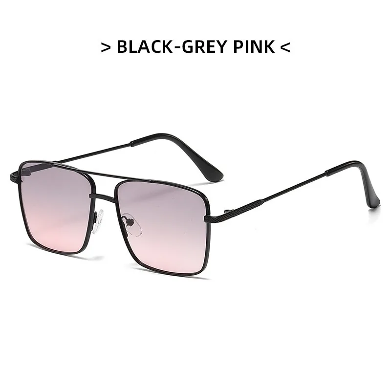 Mode Retro Sonnenbrille Doppel Brücke Metall Sonnenbrille Ins Persönlichkeit Unregelmäßige Net Rot Sonnenbrille – Detail 5