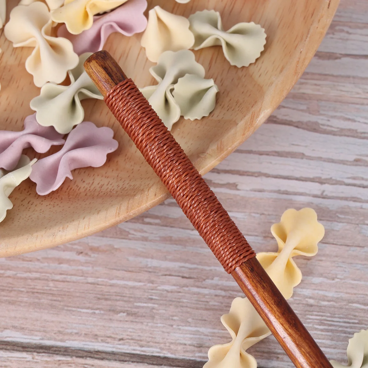 

5pcs Wooden Spoons Tied Thread Natural Long Handle Stirring Spoon For Honey Dessert Soup Rice Korean Japanese Meals Non Scratch