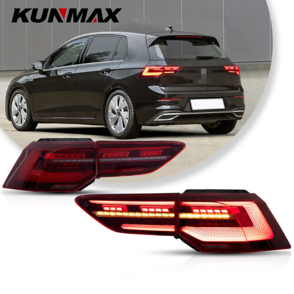 2PCs Car Tail Light Assembly For Volkswagen VW Golf 8 MK8 2020-UP LED Brake Flowing Water Flicker Wiping Turn Indicator