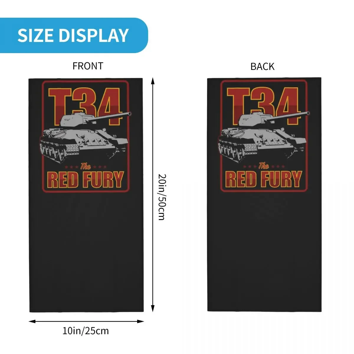 T-34 Tank - Russo URSS CCCP Bandana Copri collo Sciarpa per il viso stampata Maschera multiuso da corsa Unisex adulto antivento