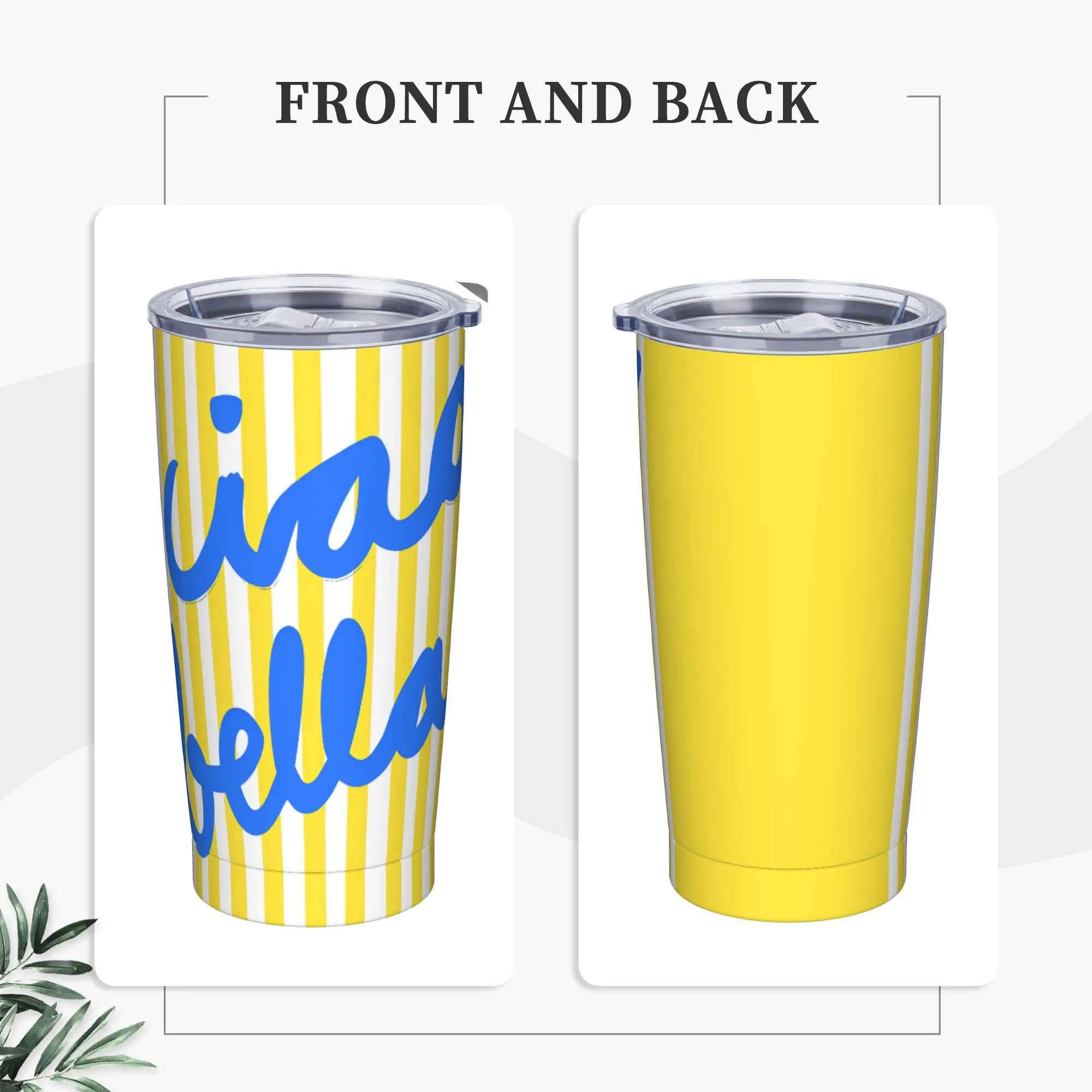 Ciao Bella Art Design Tumbler  Cold Drink Portable Stainless Steel Thermal Cups Custom Car Mugs