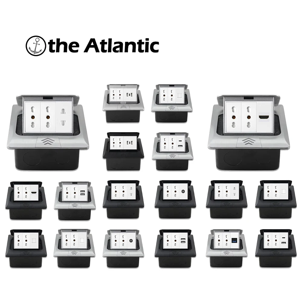 

Home Floor Standing Power Socket Italy Chile Pop-up Socket Ground Embedded Socket Electrical Plug With USB Type-C HDMI TV RJ45