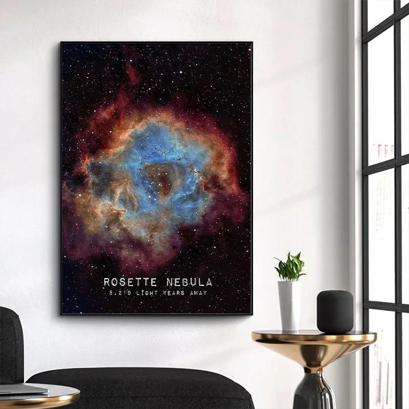 Butterfly Nebula The Andromeda Galaxy Veil Nebula Cosmos Learning Poster Canvas Painting Wall Art Picture for Room Home Decor